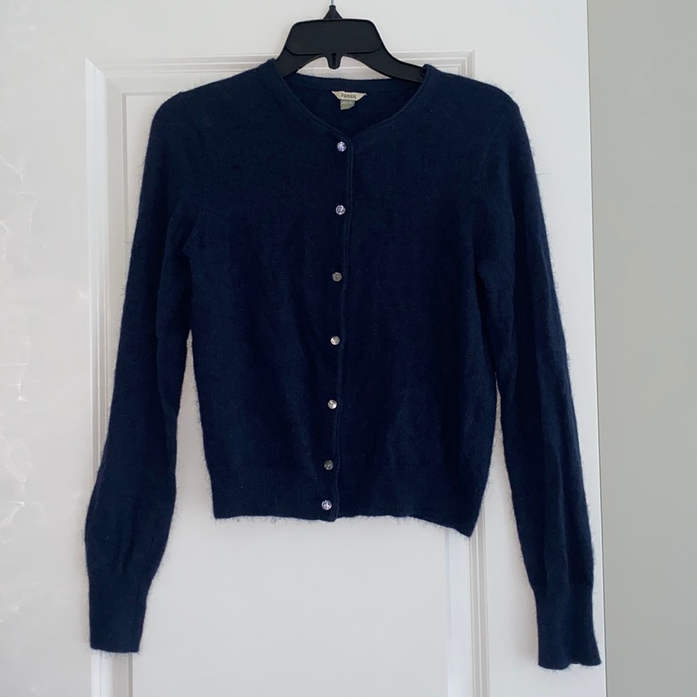 Fossil Navy Wool Cardigan